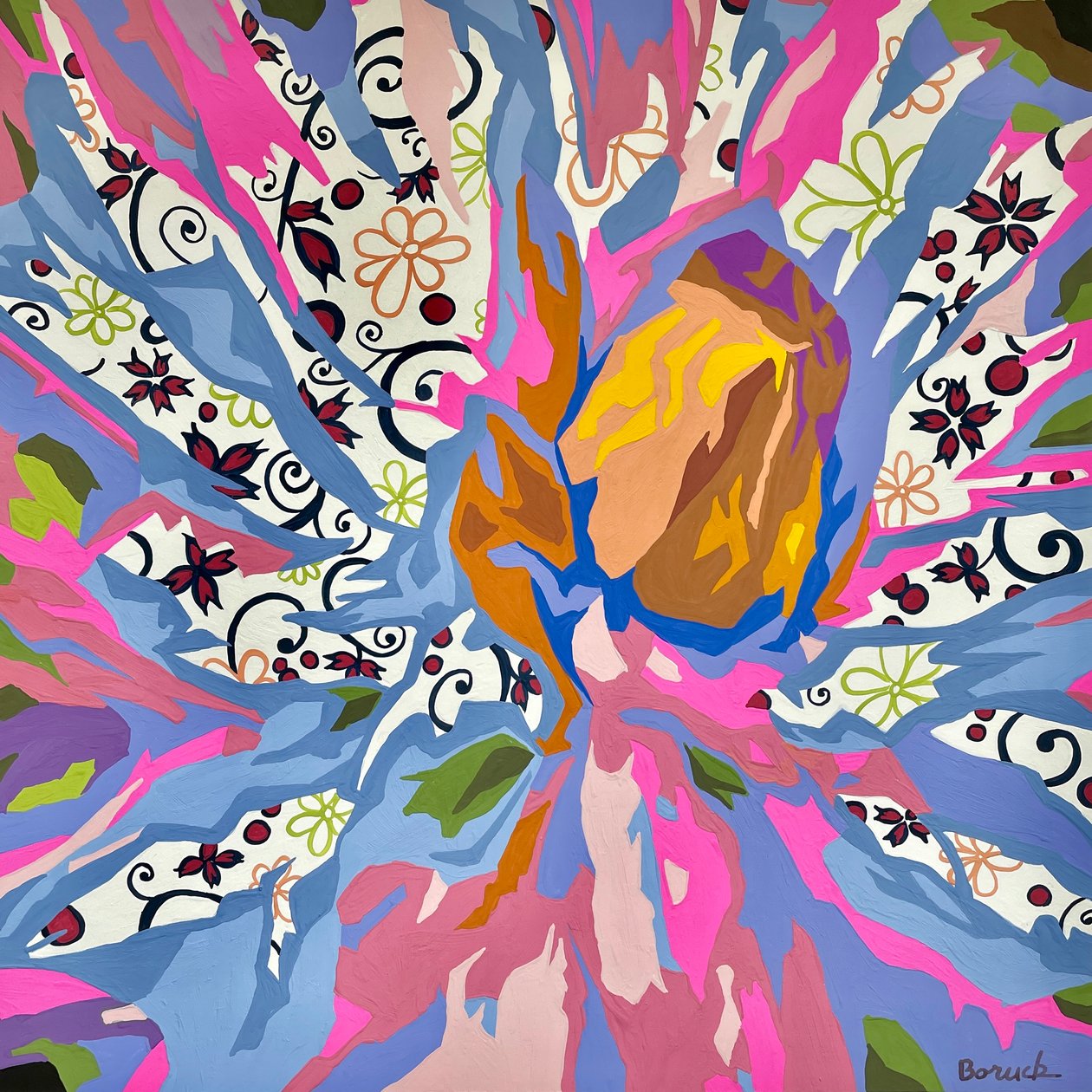Floral Abstract #6, 2023 (guassi paperille) tekijältä Holly Boruck
