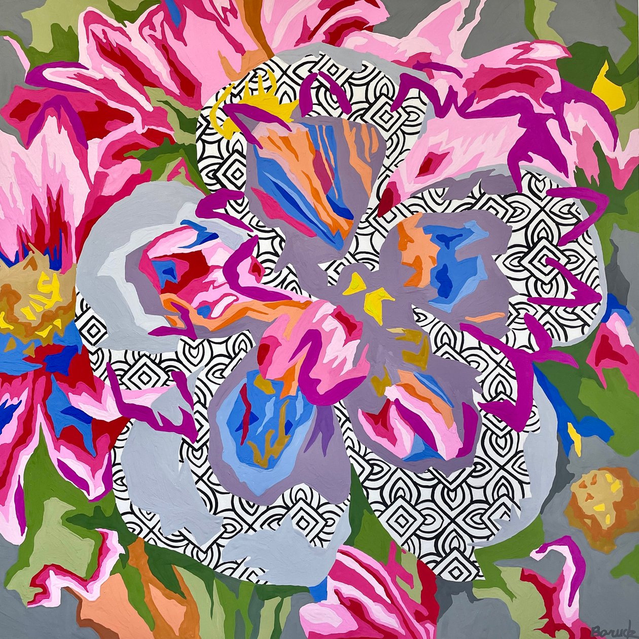Floral Abstract #8, 2023 (guassi paperille) tekijältä Holly Boruck