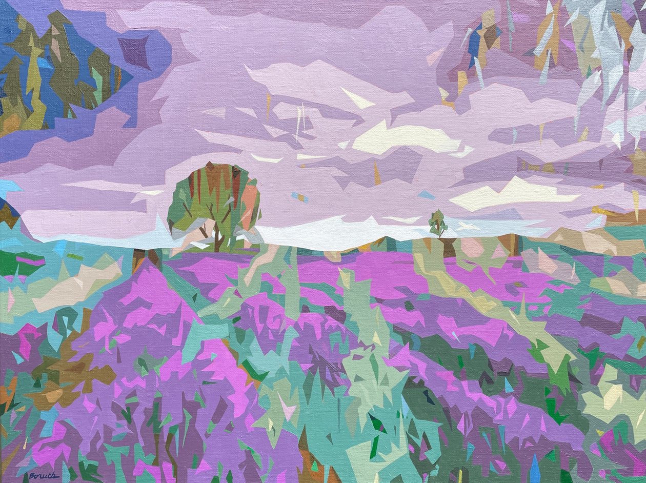 Landscape Obscura - 6, 2024 (öljy pellavalle) tekijältä Holly Boruck