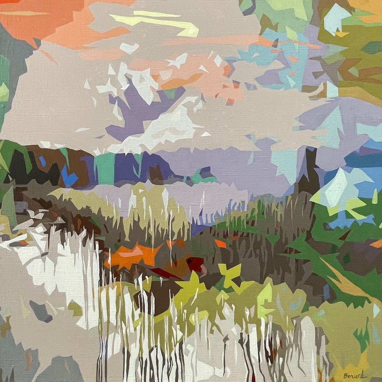 Landscape Obscura - 8, 2024 (öljy pellavalle) tekijältä Holly Boruck