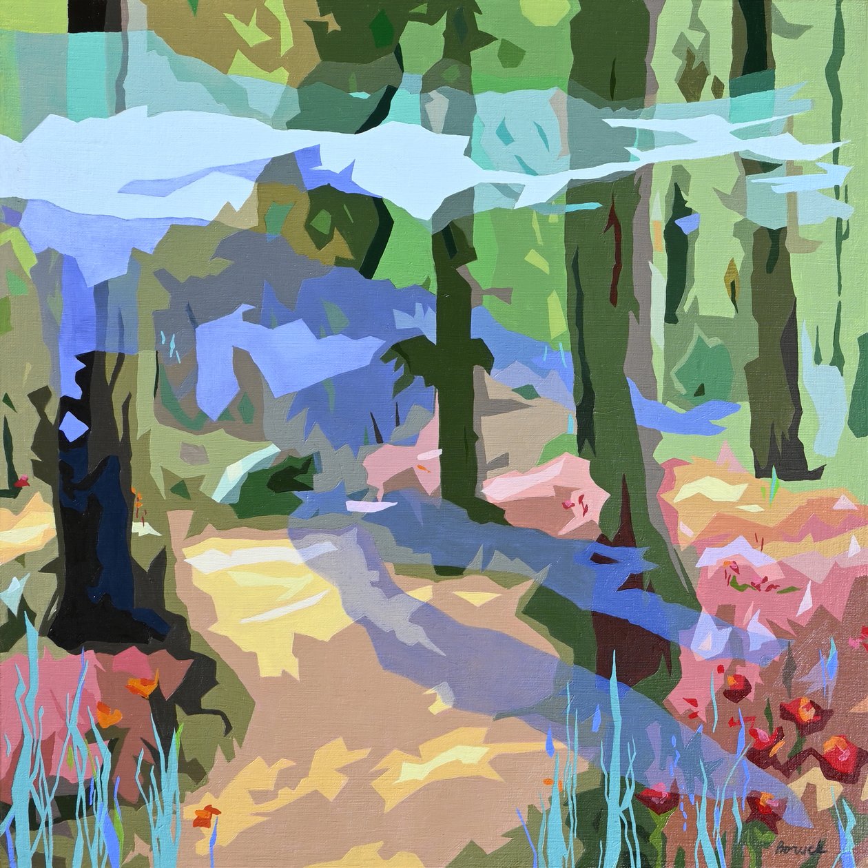 Landscape Obscura - 9, 2024 (öljy pellavalle) tekijältä Holly Boruck