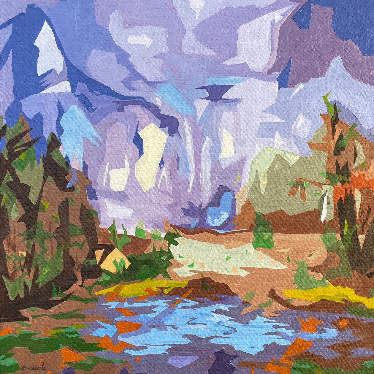 Landscape Obscura #1, 2023 (öljy pellavalle) tekijältä Holly Boruck