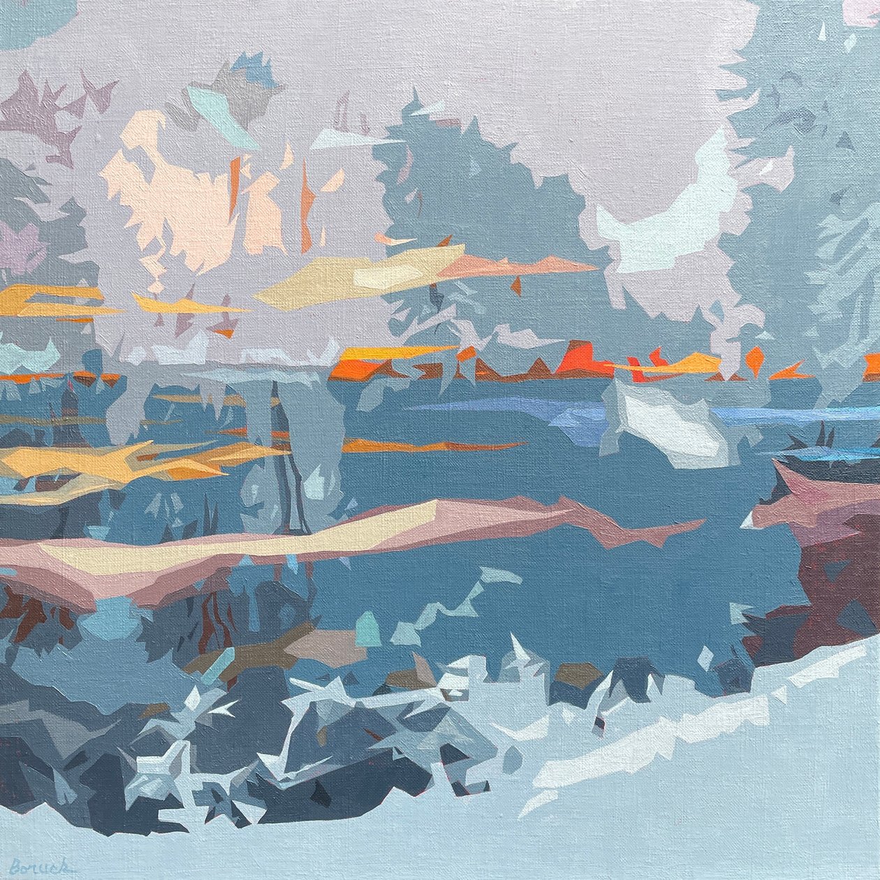 Landscape Obscura #5, 2023 (öljy pellavalle) tekijältä Holly Boruck