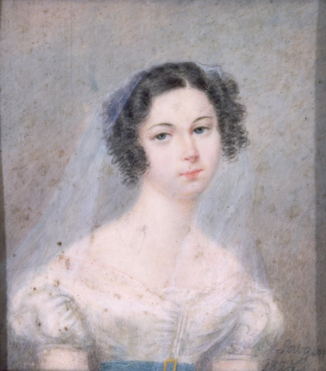 Evelina Hanskan (1801-82) miniatyyri 1825 (wc) tekijältä Holz von Sowgen