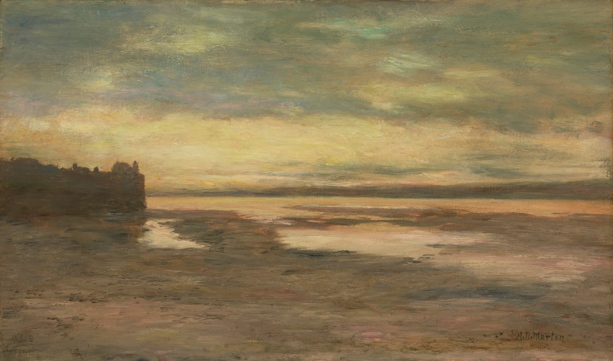 Ilta Thamesilla, n. 1876. tekijältä Homer Dodge Martin