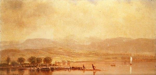 Misty Morning on the Hudson River (öljy kankaalle) tekijältä Homer Dodge Martin