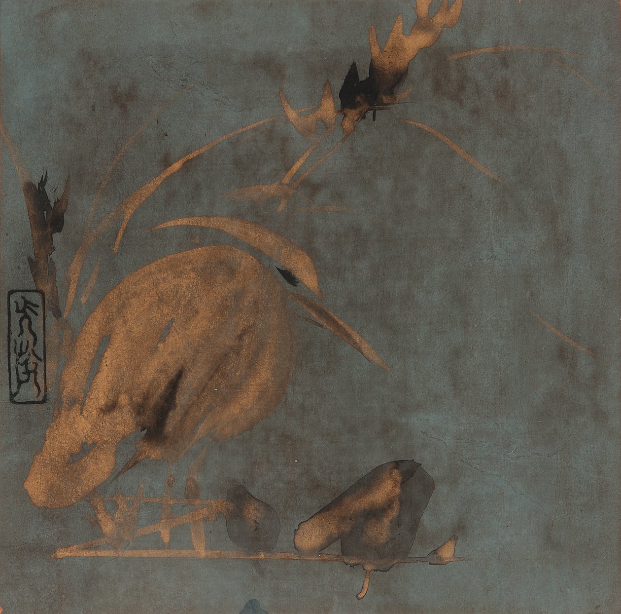Heron ja ruoko, Edo-kausi, 1600-luvun alku. tekijältä Hon
