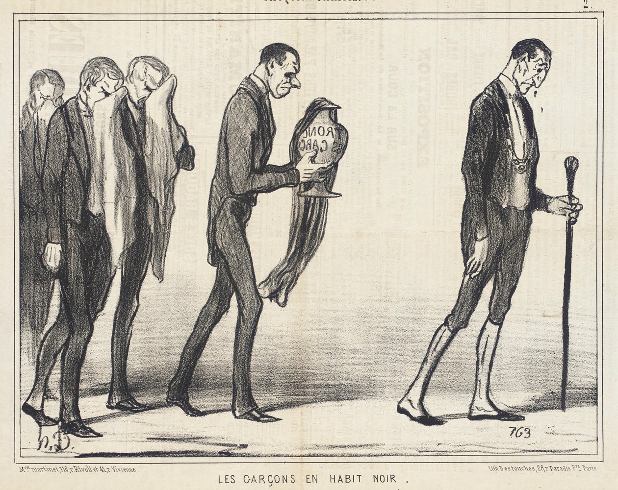 Les Garçons ja hab noir tekijältä Honoré Daumier