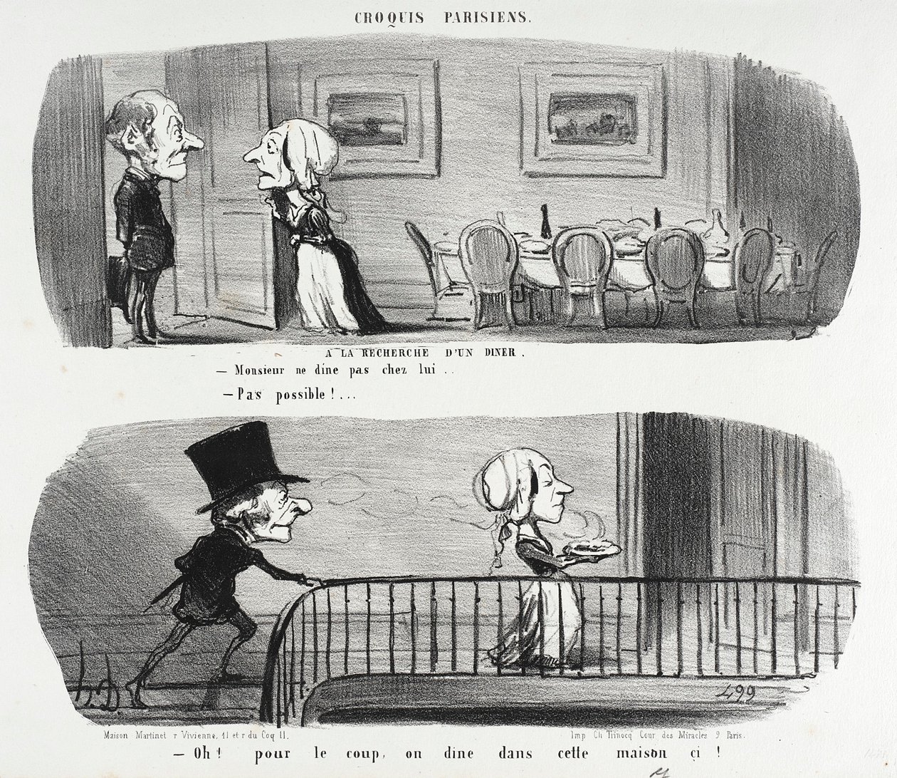 A la recherche -ravintola tekijältä Honoré Daumier