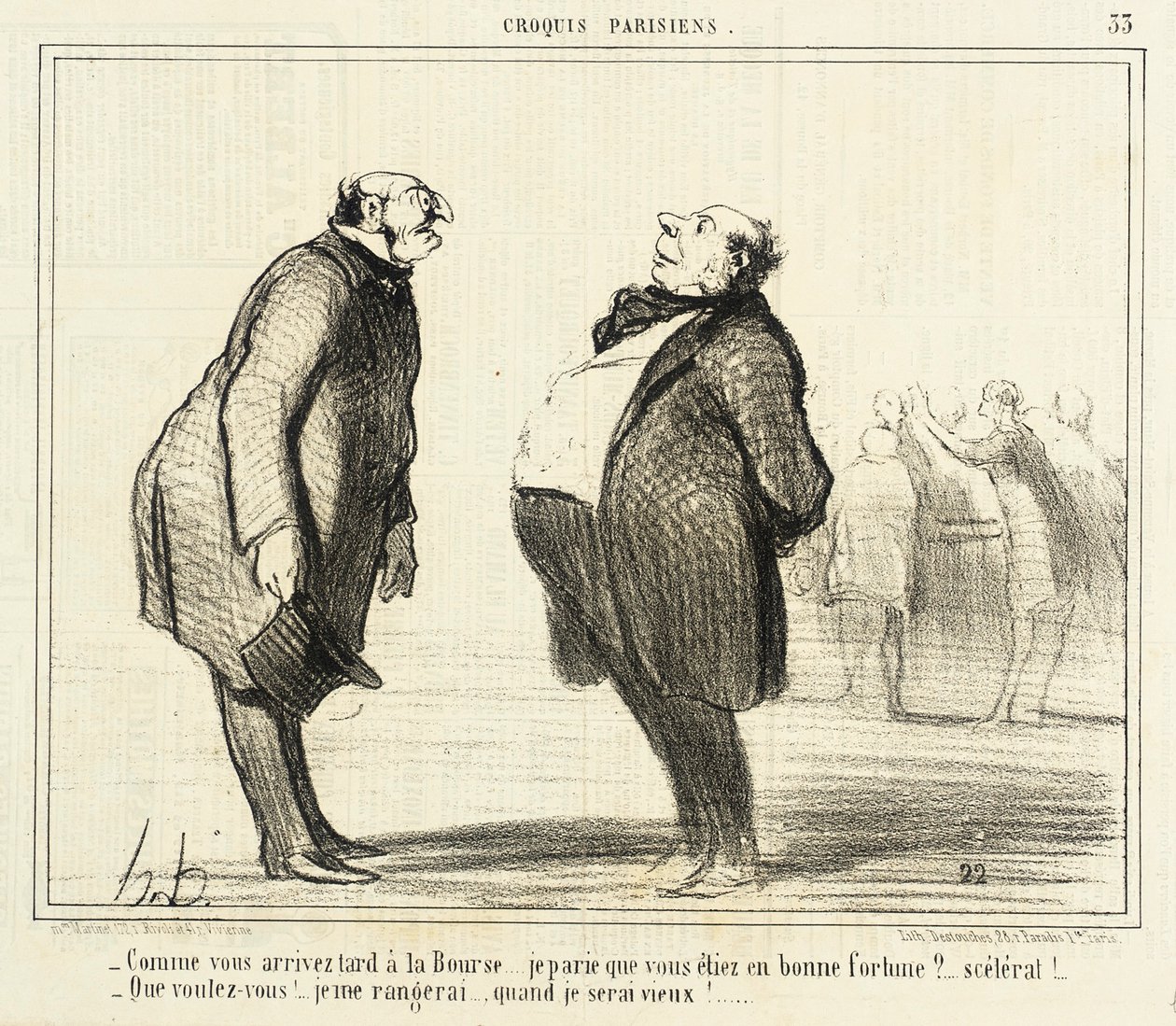 Comme vous arrz tard à la Bourse tekijältä Honoré Daumier