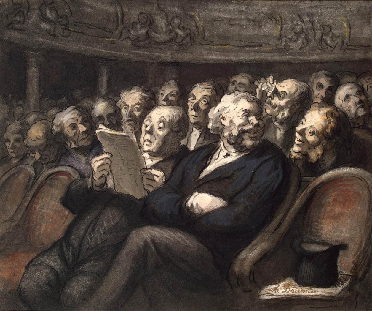 Väliaika Comédie Françaisessa tekijältä Honoré Daumier