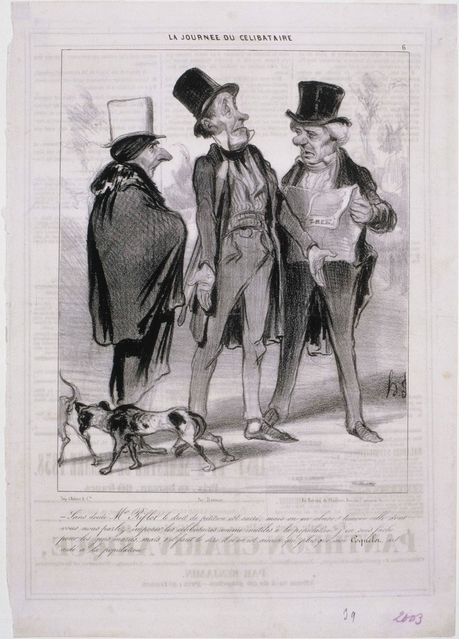 La Journee du Célibataire tekijältä Honoré Daumier