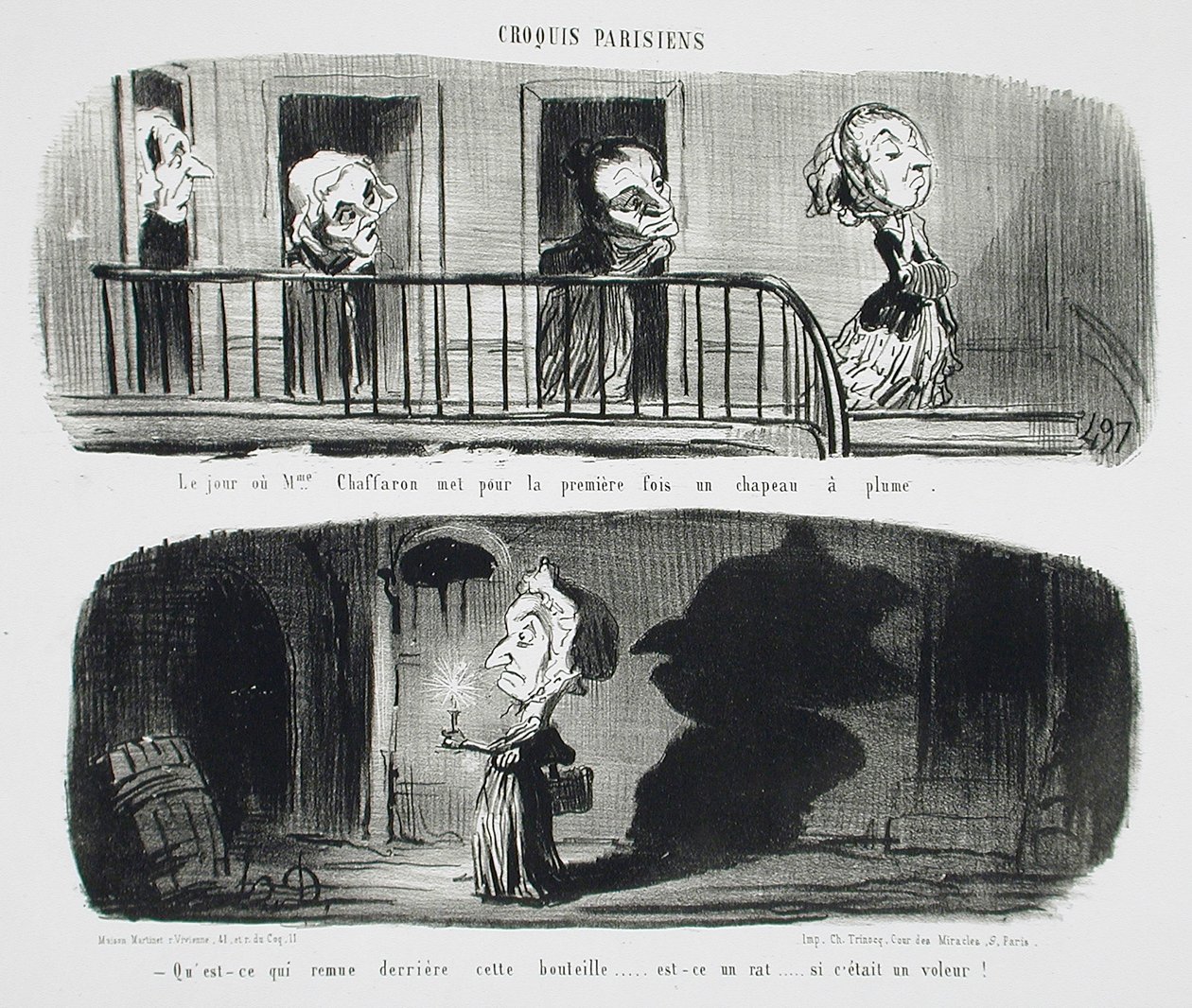 Le Jour tai Mme. Chaffaron tapasi ... tekijältä Honoré Daumier