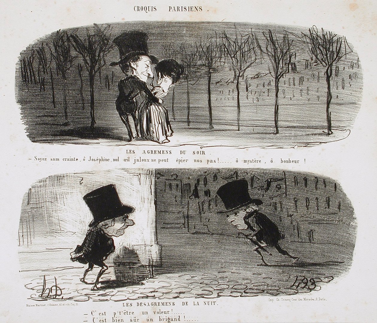 Les Agrémens du soirLes Désagrémens de la nuit tekijältä Honoré Daumier