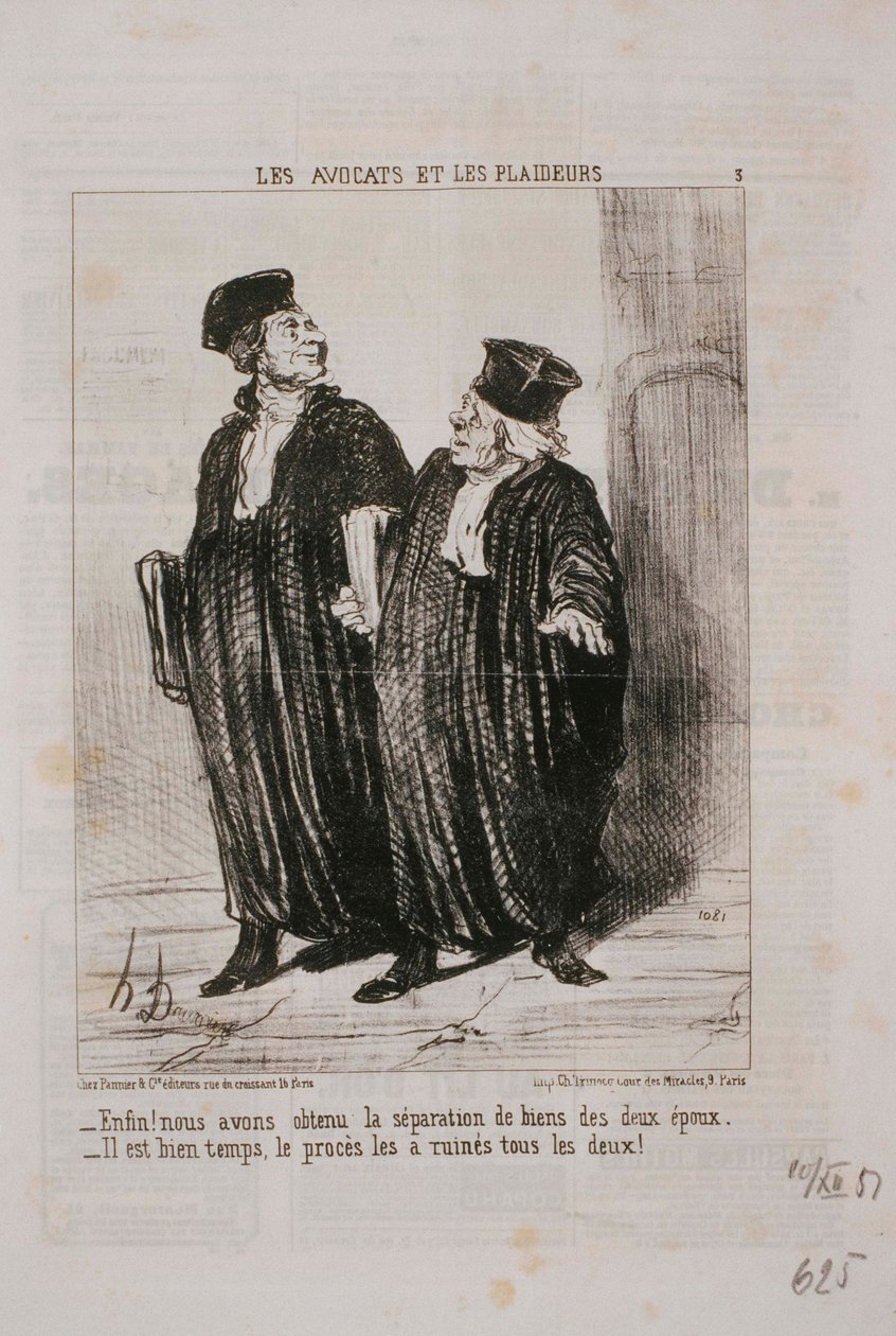 Lakimiehet ja asianosaiset- vihdoinkin! Olemme saaneet eron omaisuudesta ... tekijältä Honoré Daumier
