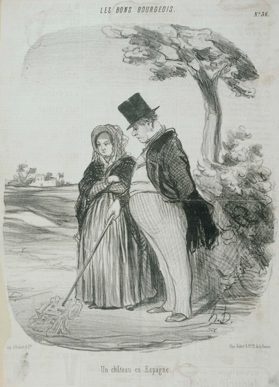Les Bons Bourgeo- Chateau Espanjassa tekijältä Honoré Daumier