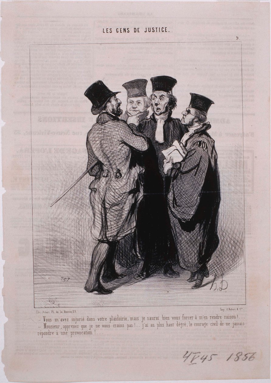 Les Gens de Justice- Vous mavez Injuré dans votre plaidoirie tekijältä Honoré Daumier
