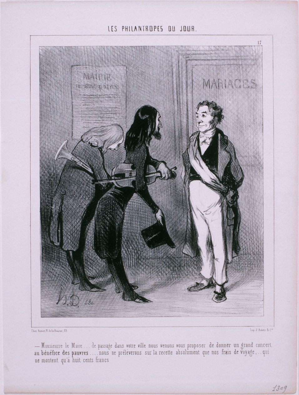 Les Philanthropes du Jour- herra pormestari… Kaupunkisi läpi kulkeminen… tekijältä Honoré Daumier