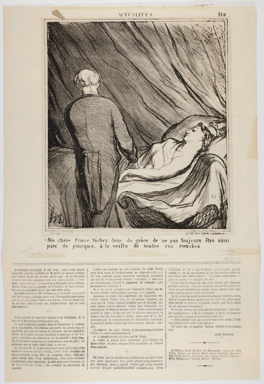 Rakas Ranskani, yritä olla olematta aina niin paniikissa, kaikkien kerrosten aattona, 1870. tekijältä Honoré Daumier