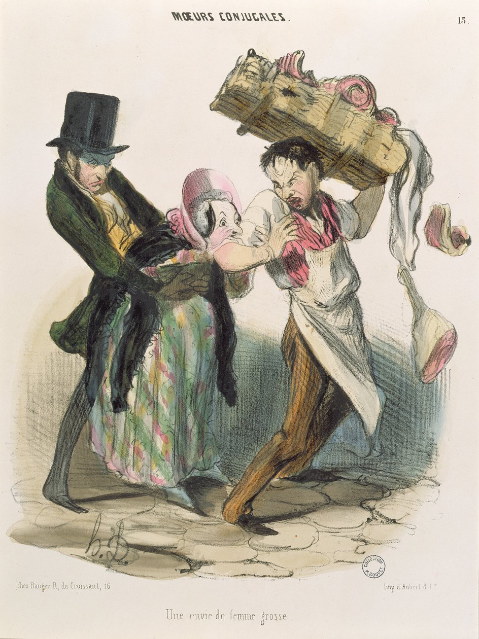 Raskaana olevan naisen himo: teurastaja, 1800-luku tekijältä Honoré Daumier