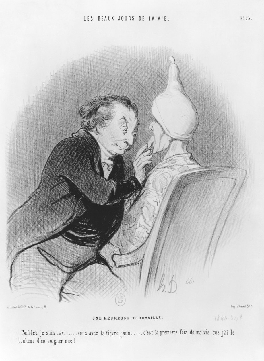 Sarja "Les beaux jours de la vie", onnellinen löytö, levy 23, kuvitus "Le Charivarista", 11. syyskuuta 1844 tekijältä Honoré Daumier
