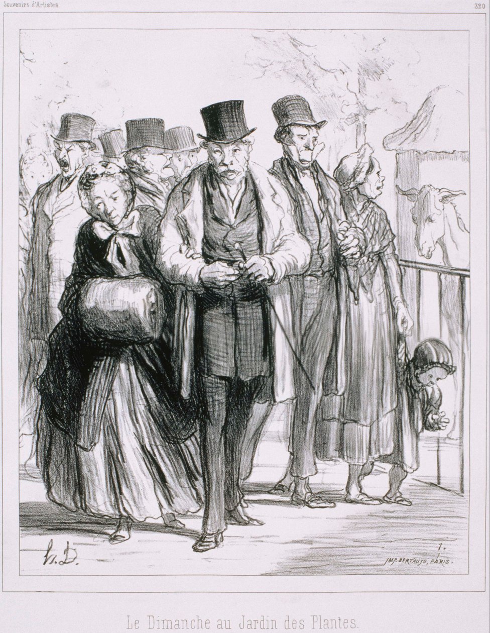 Souvenir dArtistes- Le Dimanche tai Jardin des Plantes tekijältä Honoré Daumier