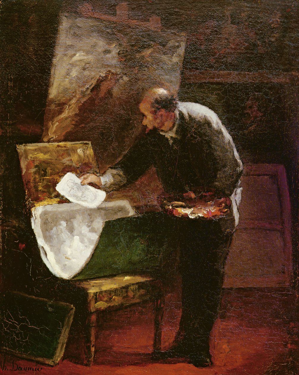 Taiteilija studiossaan tekijältä Honoré Daumier