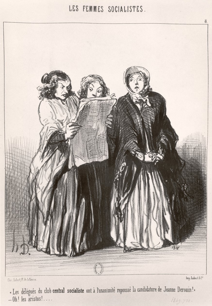 Sosialistiset naiset, 1849 tekijältä Honoré Daumier