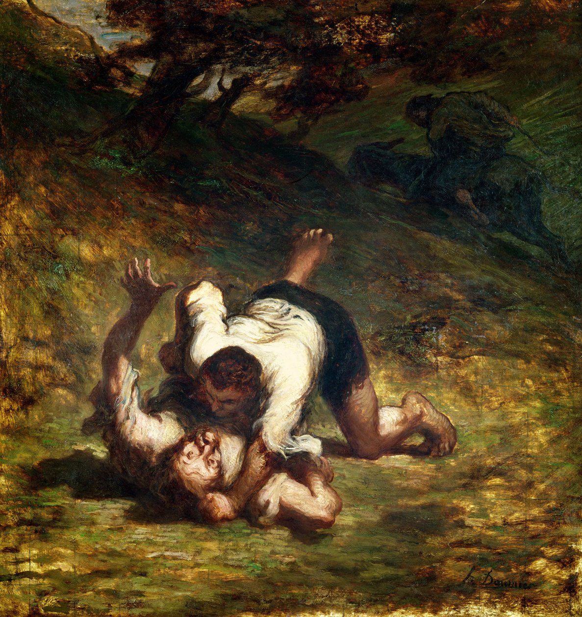 The Thieves and the Donkey, n. 1858-60 tekijältä Honoré Daumier