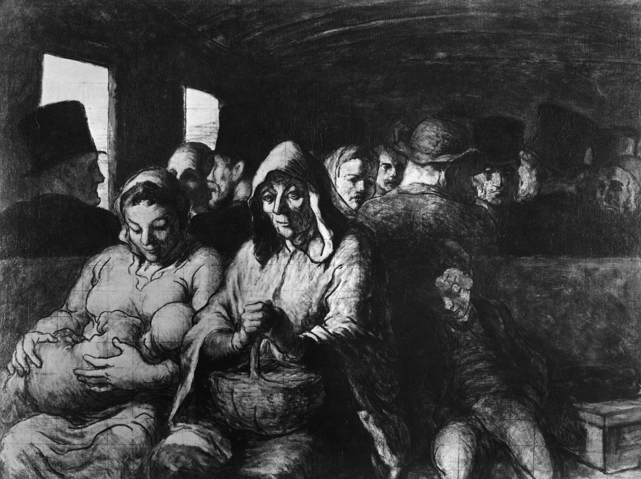 Kolmannen luokan vaunut, n. 1862-64 tekijältä Honoré Daumier