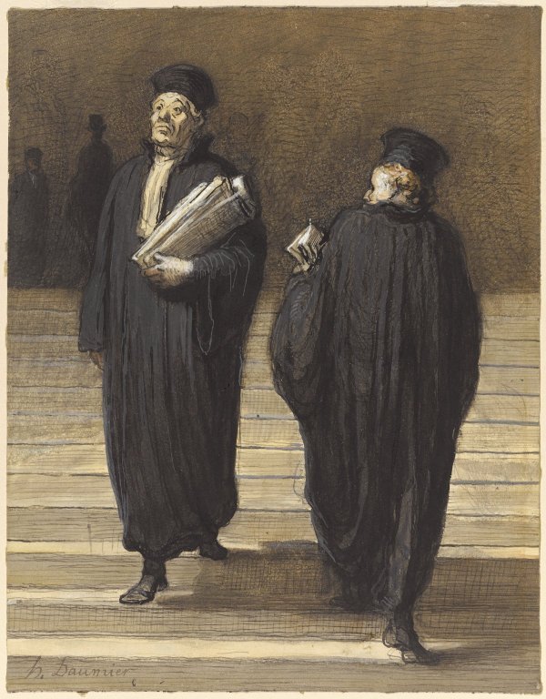Kaksi kollegaa (lakimiehet) (Les deux confrères Avocats) tekijältä Honoré Daumier