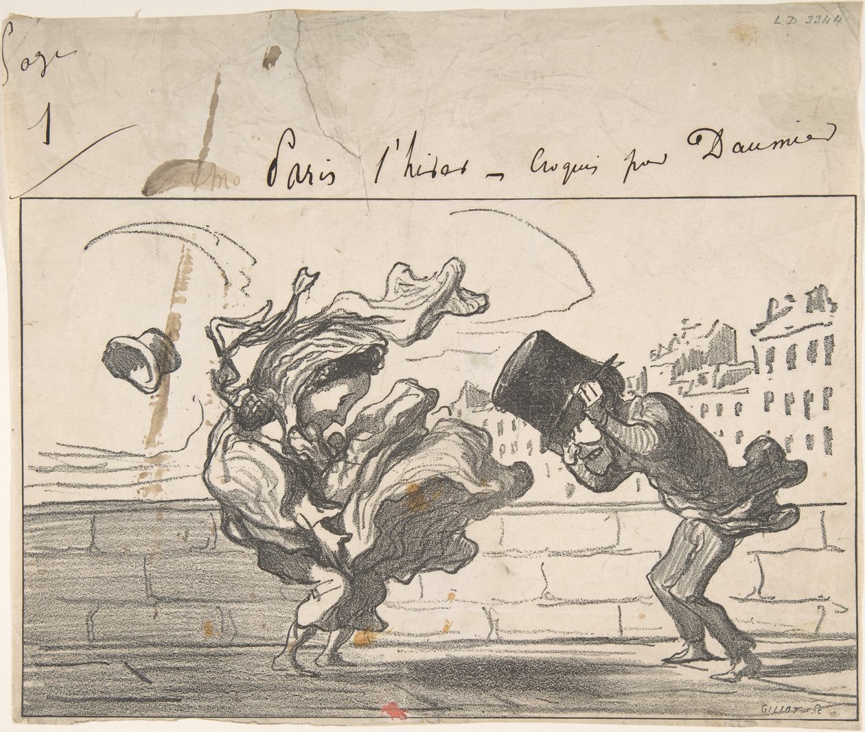 Un Coup de Vent non Prédit par Mathieu tekijältä Honoré Daumier