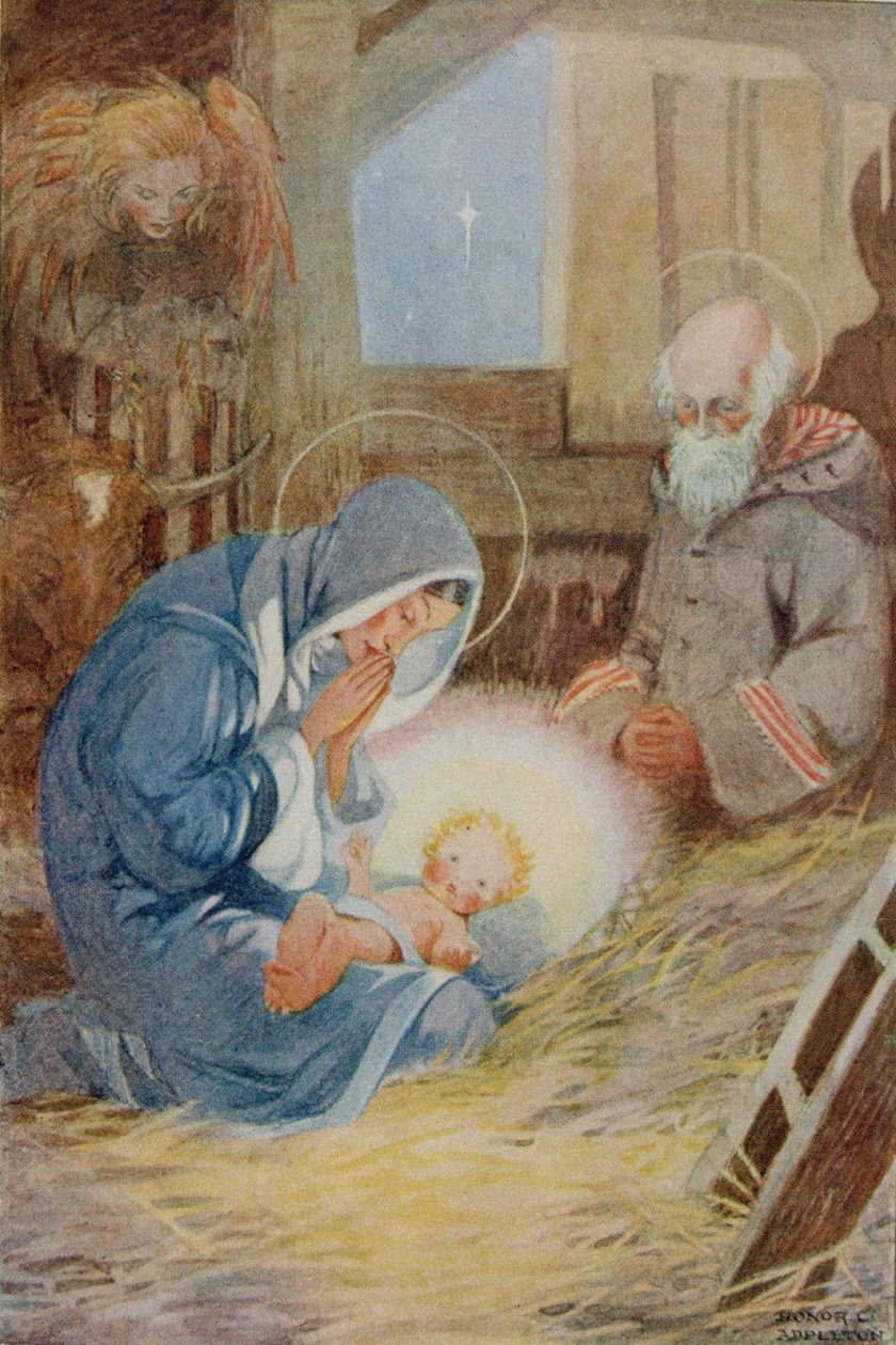 Kuvitus teoksesta "A Treasury of Verse for School and Home", valinnut M.G.Edgar & Eric Chilman (värilitho) tekijältä Honor Charlotte Appleton