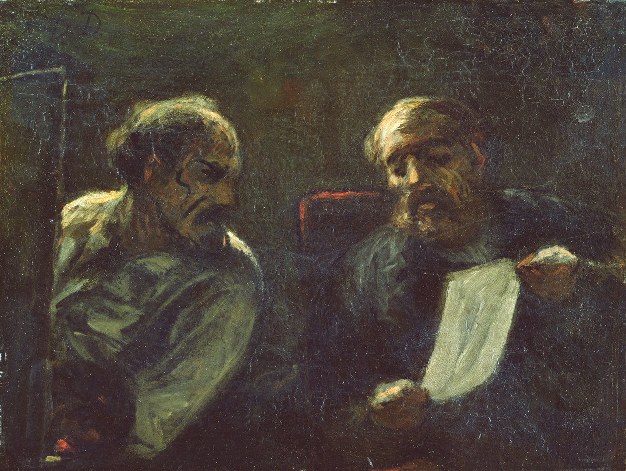 Keskustelu studiossa, 1852-55 tekijältä Honoré Daumier