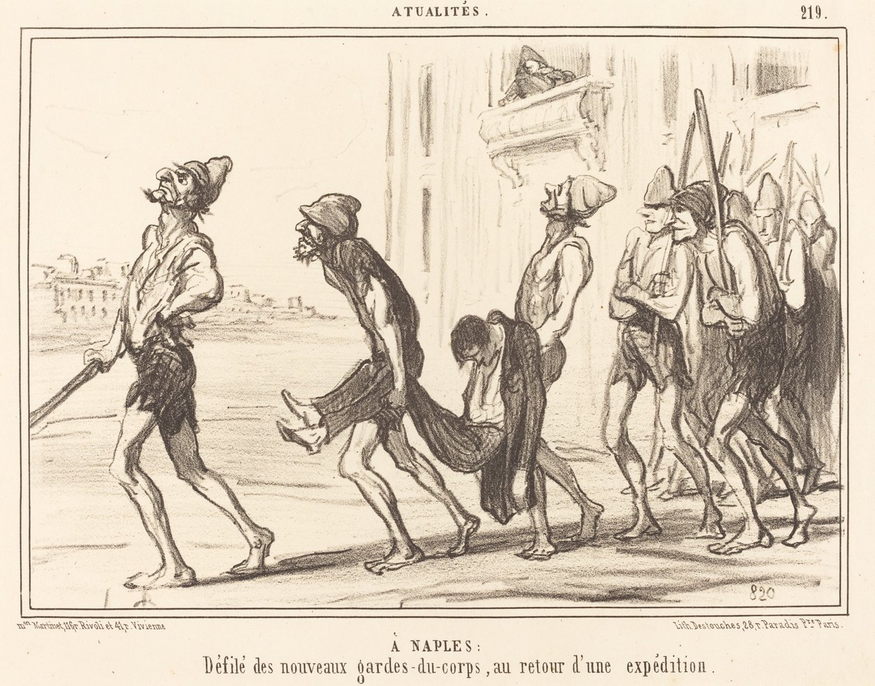 A Nàpols: Desfilada de... guardaespatlles... finlandesos tekijältä Honoré Daumier