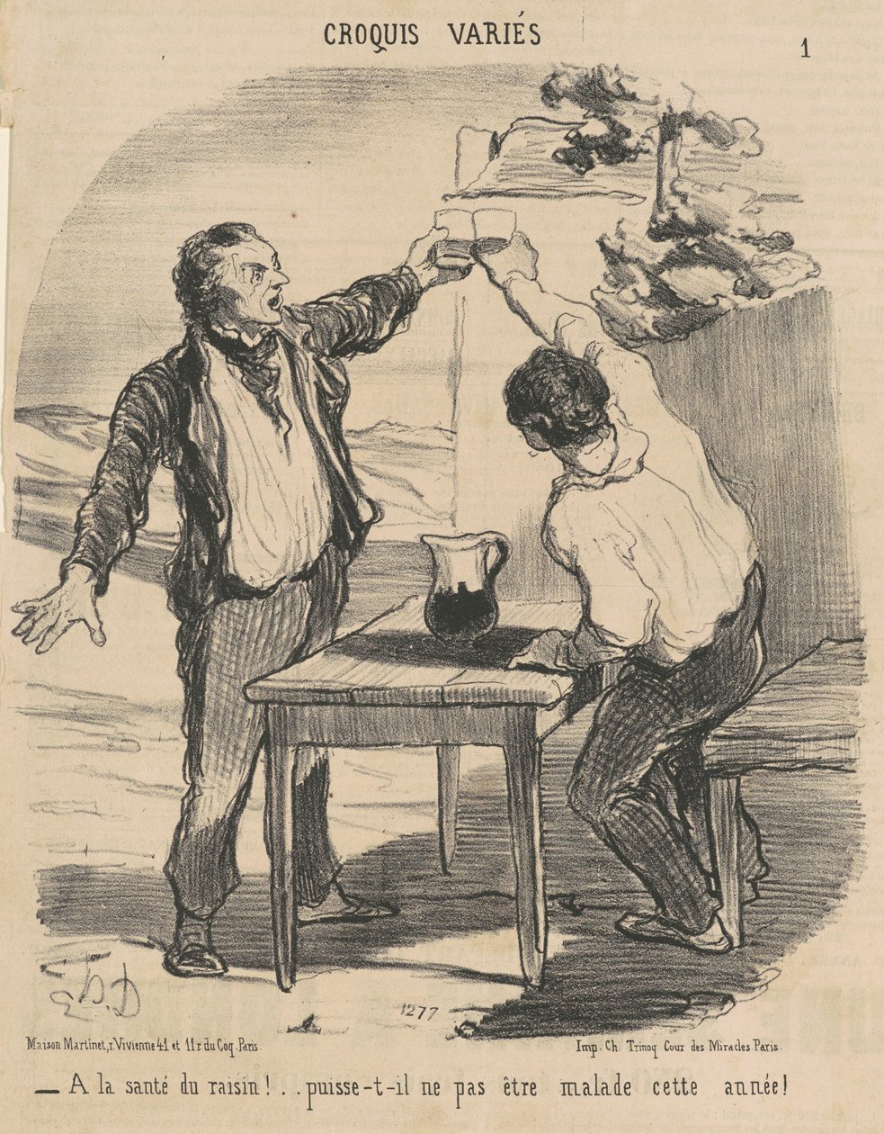 Rypäleen terveydelle! ... tekijältä Honoré Daumier