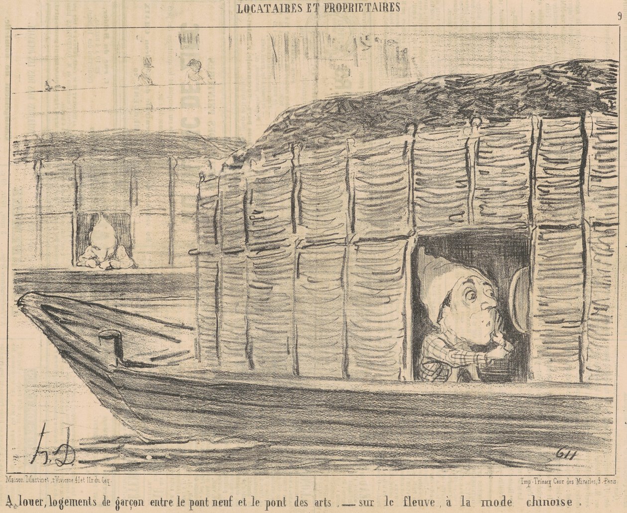 Vuokrattavana pojan majoitus... tekijältä Honoré Daumier