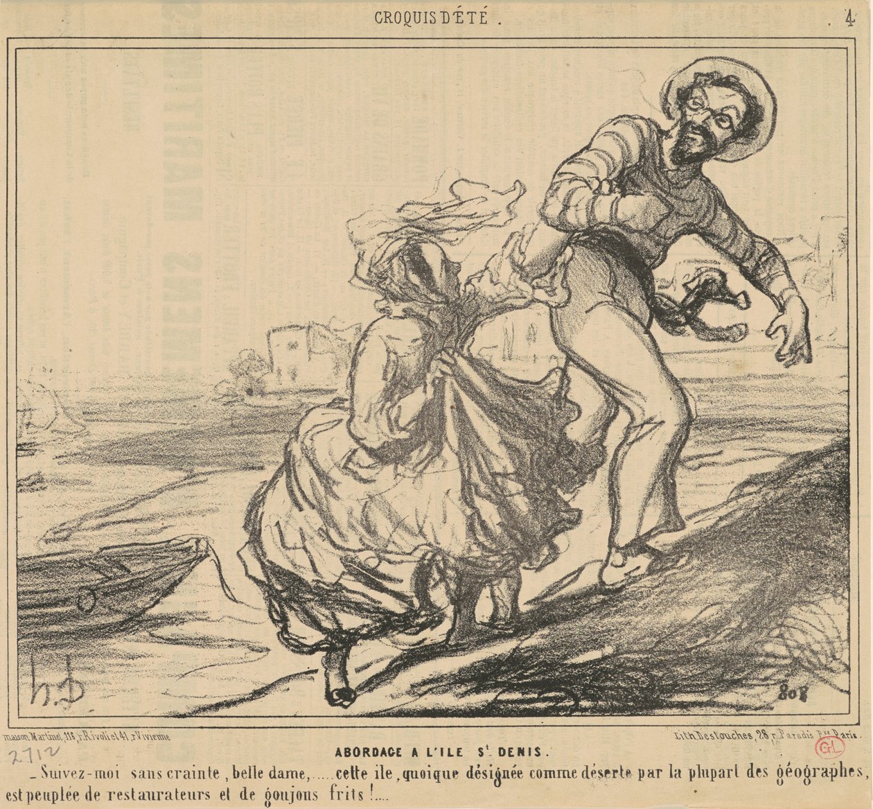 Nousu Saint-Denis Islandille tekijältä Honoré Daumier