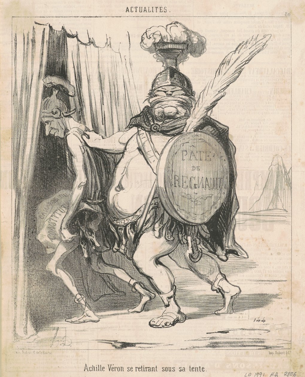 Achille Vèron vetäytyy telttaan tekijältä Honoré Daumier