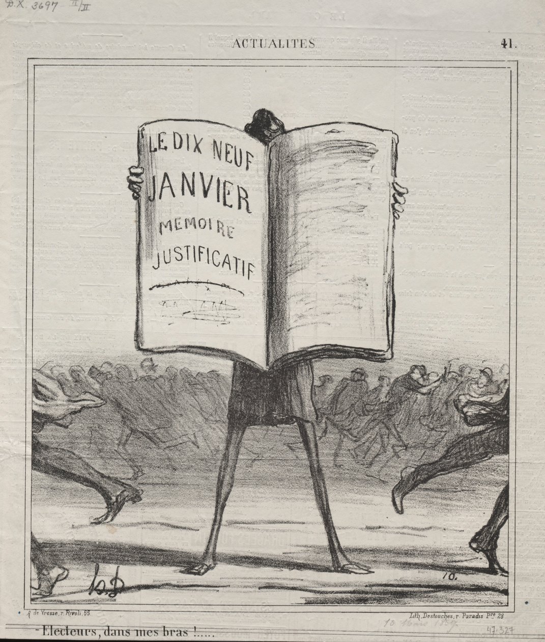 Tosiasiat nro 41: Valitsijat sylissäni!..., 1869. tekijältä Honoré Daumier