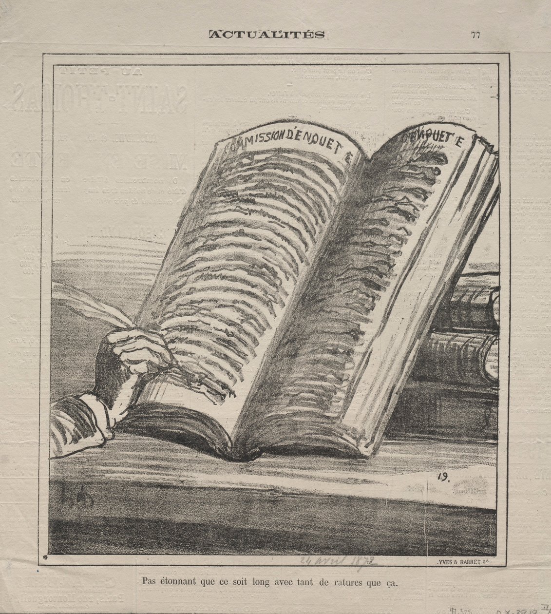 Tosiasiat nro 77: Älä ihmettele, että se on pitkä ja siinä on paljon korjauksia, 1872. tekijältä Honoré Daumier