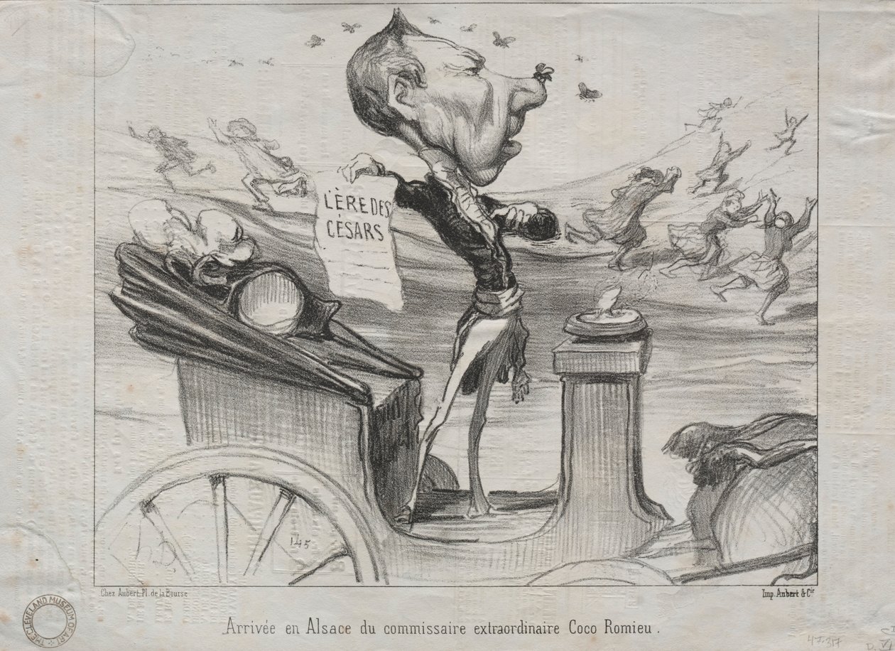 Tosiasiat nro 81: Ylimääräisen komissaarin Coco Romieun saapuminen Alsaceen, 1850. tekijältä Honoré Daumier