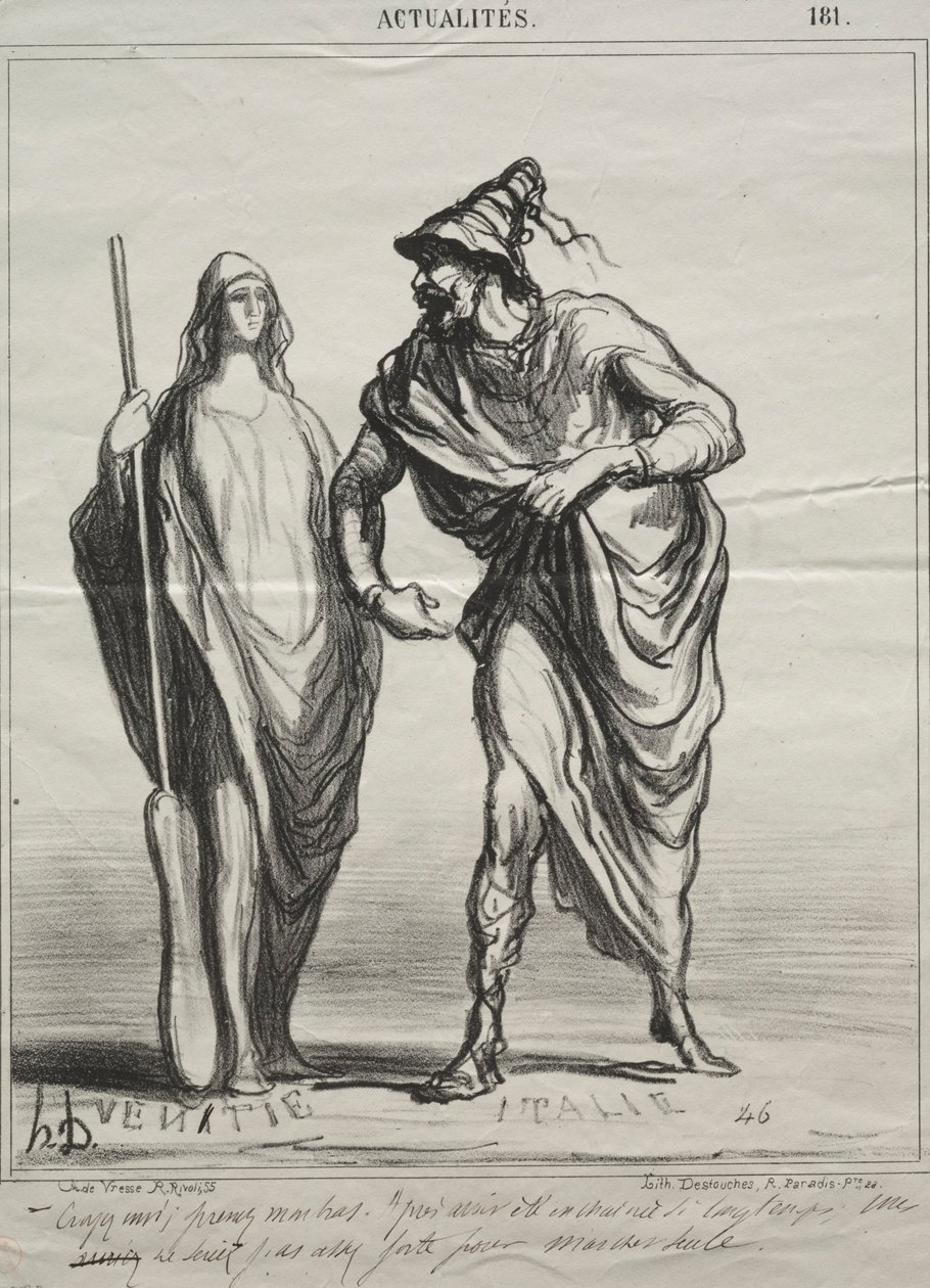 Tosiasiat, levy 181: Miksi pidät minua! Ota käteeni, 1866. tekijältä Honoré Daumier