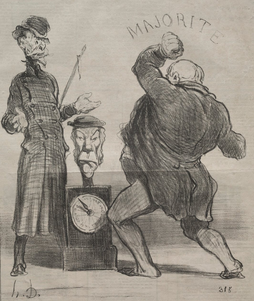 Todellisuudet levy 183: Yrittää voimia, 1851. tekijältä Honoré Daumier