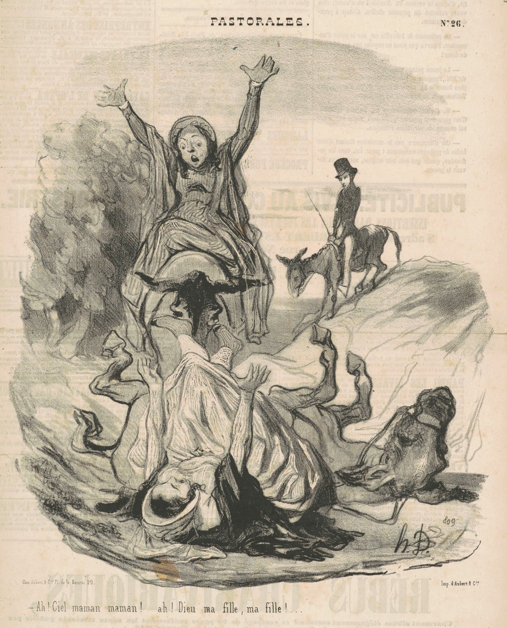 Ah! Taivas äiti äiti... Ah! Jumalauta tyttäreni... tekijältä Honoré Daumier