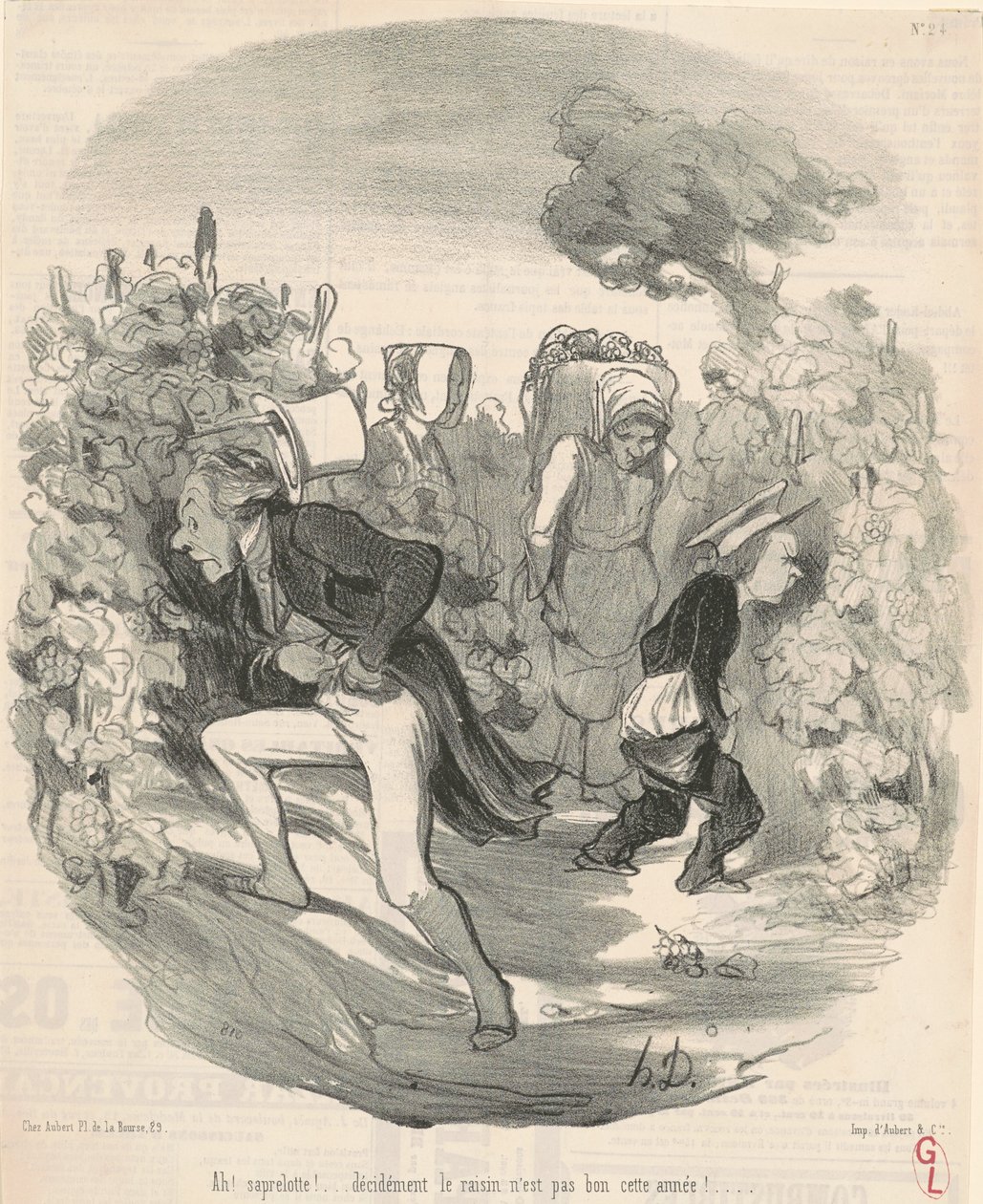 Ah! Saperlotte! ... Rypäle ei ole hyvä tänä vuonna! ... tekijältä Honoré Daumier