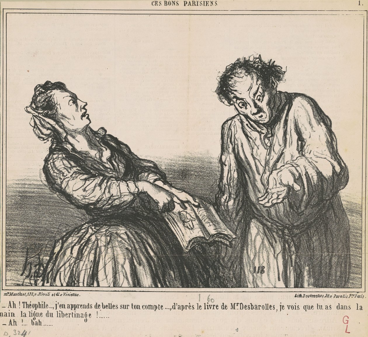 Ah! Theophile... Opin kauniita asioita... tekijältä Honoré Daumier