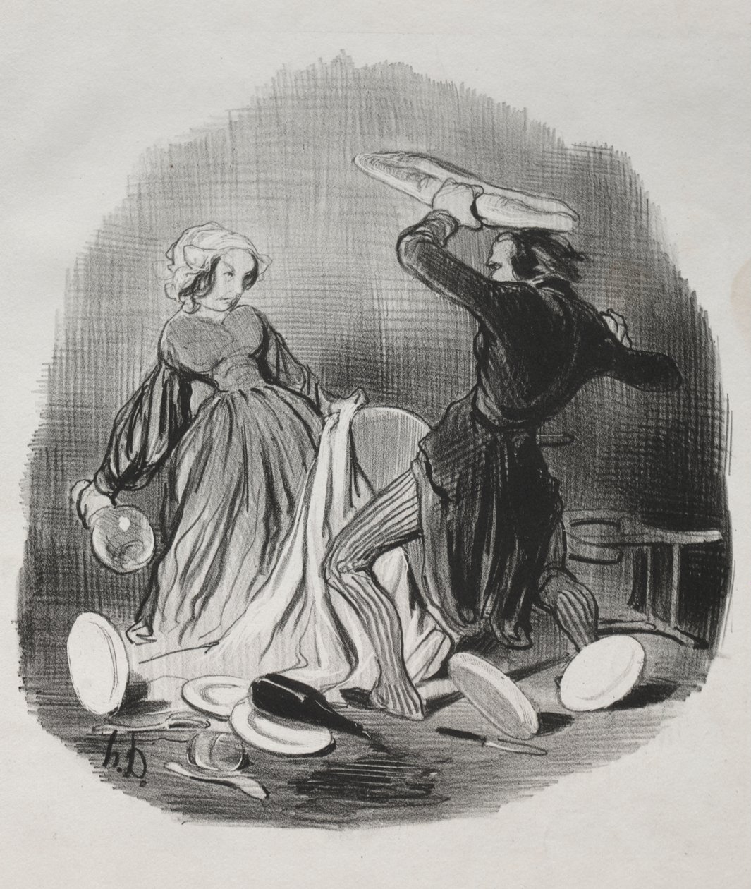 Ah! Luuletko, että vaimosi ei tarjoa sinulle tarpeeksi, konna. . . . tekijältä Honoré Daumier