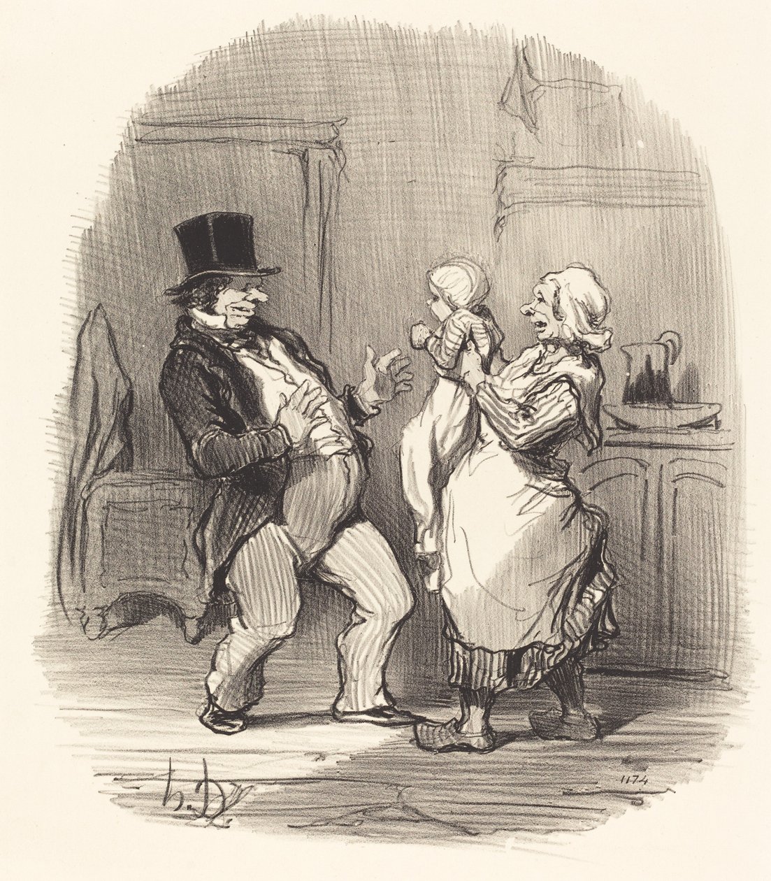 Ah! herra... älä naura hänelle noin... tekijältä Honoré Daumier