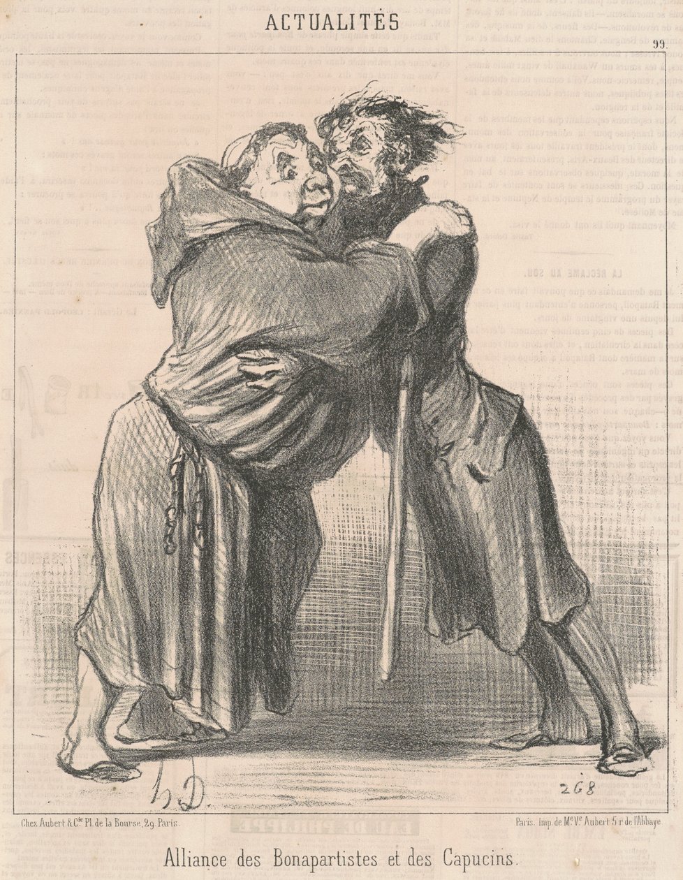 Bonapartistien ja kapusiinien liitto tekijältä Honoré Daumier